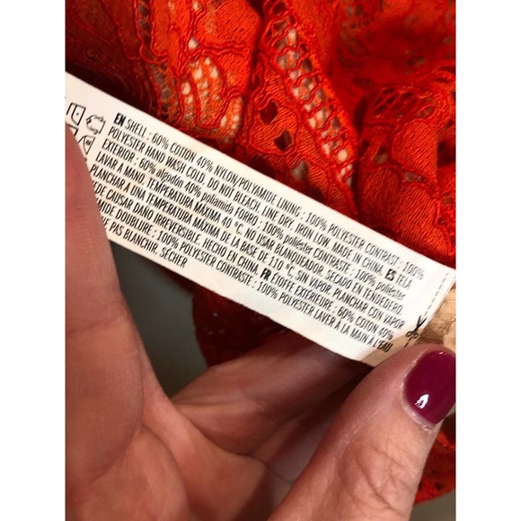 Endless Rose red Ornage Lace XS Boutique Bohemian Boho Going Out Dress - Picture 6 of 9